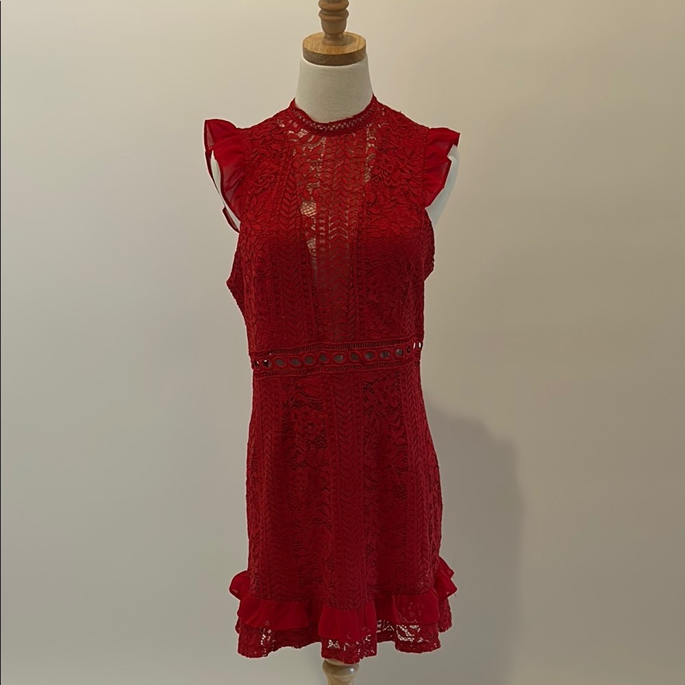 Elegant Red Lace Dress